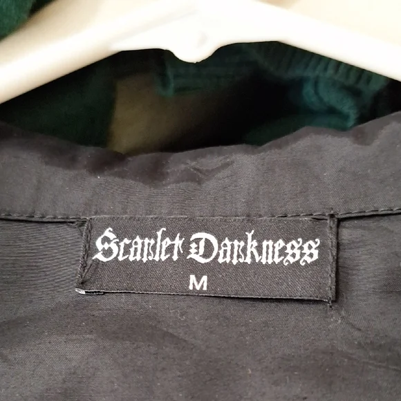 Scarlet Darkness Black Lace-Up Gothic Top | Ruffle Poet Sleeve Blouse | Size M - Picture 5 of 11